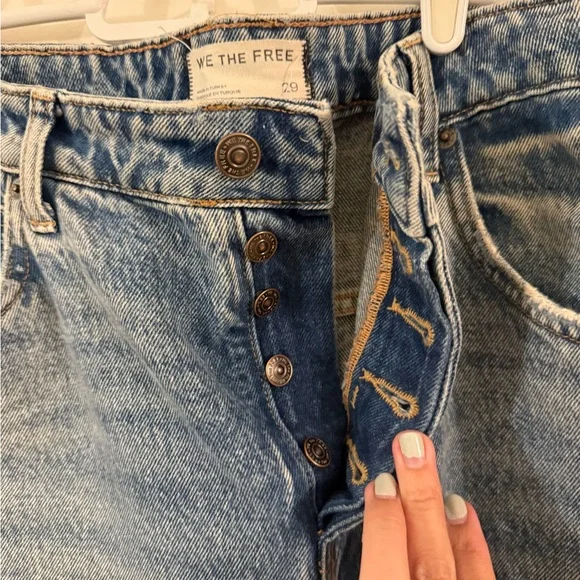 We The Free People Deep Trance Dropped Wide Leg Boyfriend Jeans - Picture 6 of 7